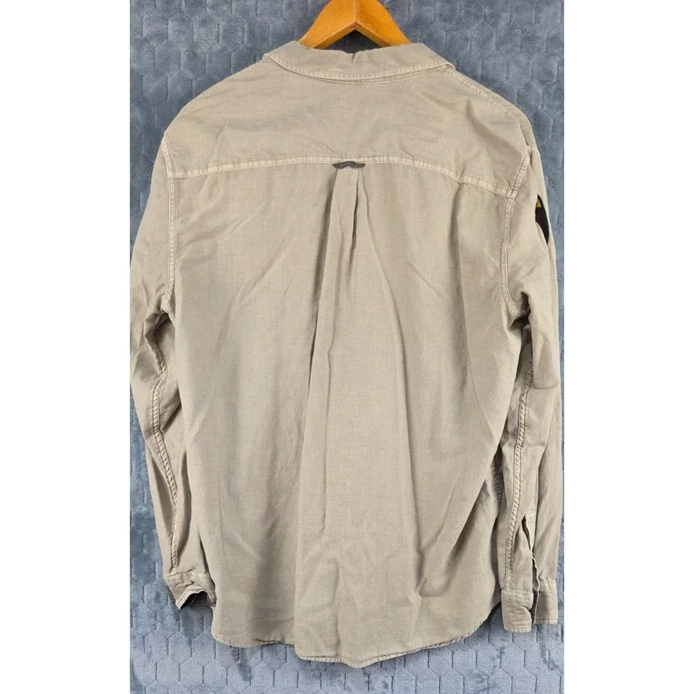 Carbon 2 Cobalt‎ Shirt Mens Large Beige Textured Button Up Long Sleeve